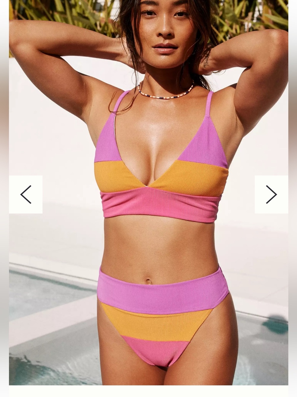 Beach Riot Anthropologie Alexis Colorblock Bikini Set SZ Top-M Bottom-S - Picture 9 of 10